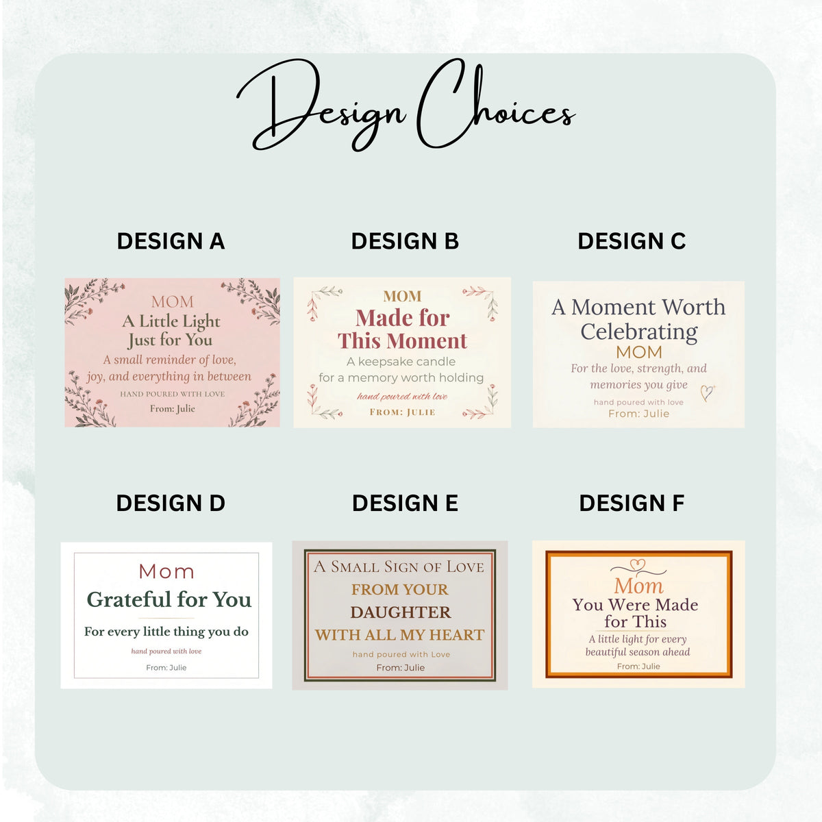 Mom from Daughter personalized frosted candle design – product image page 02