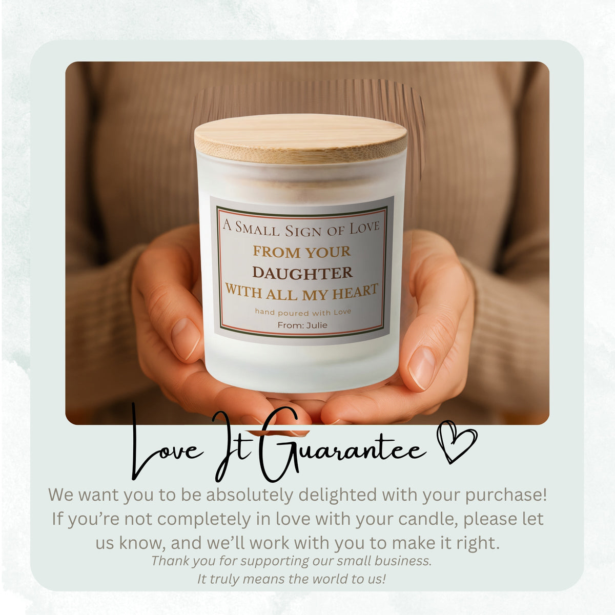 Mom from Daughter personalized frosted candle design – product image page 06
