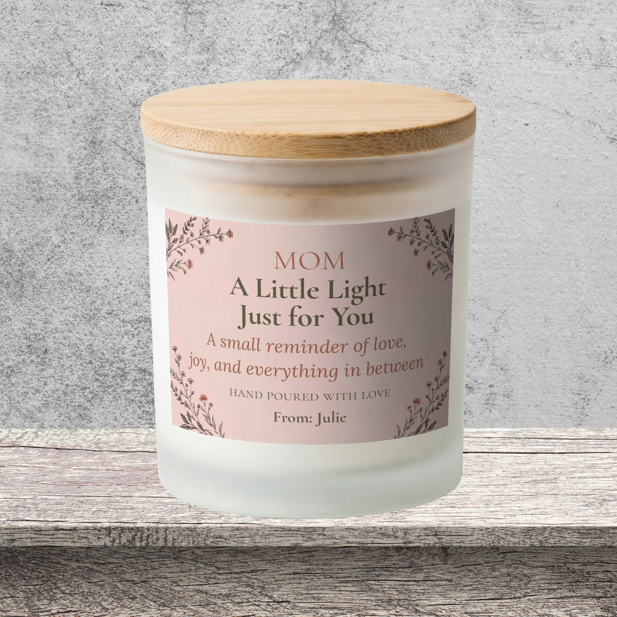 Mom from Daughter personalized frosted candle design – product image page 08