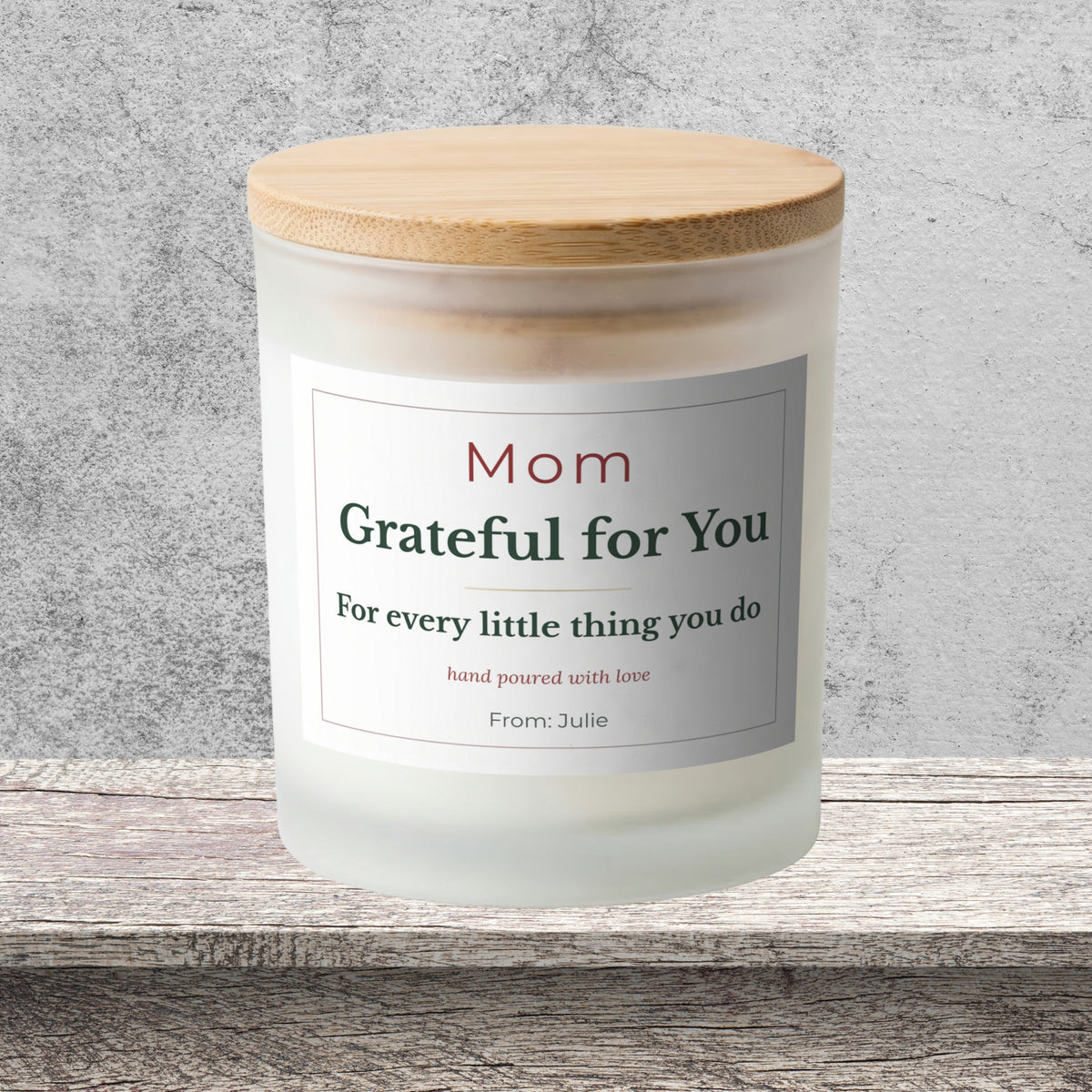 Mom from Daughter personalized frosted candle design – product image page 11