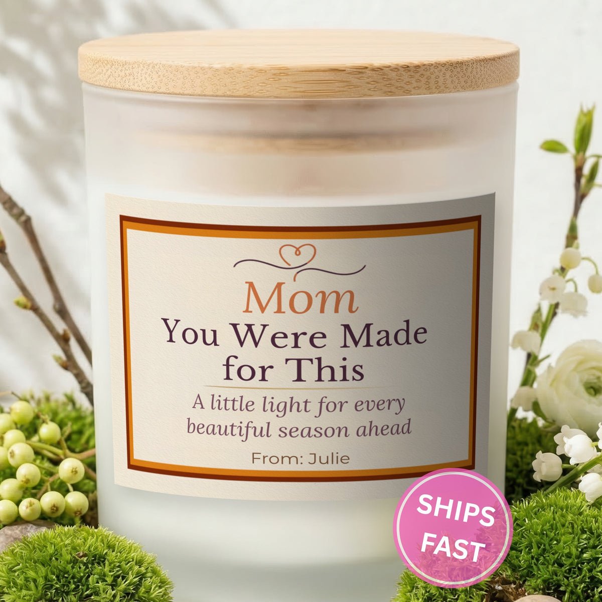 Mom from Son personalized frosted candle design – product image page 01