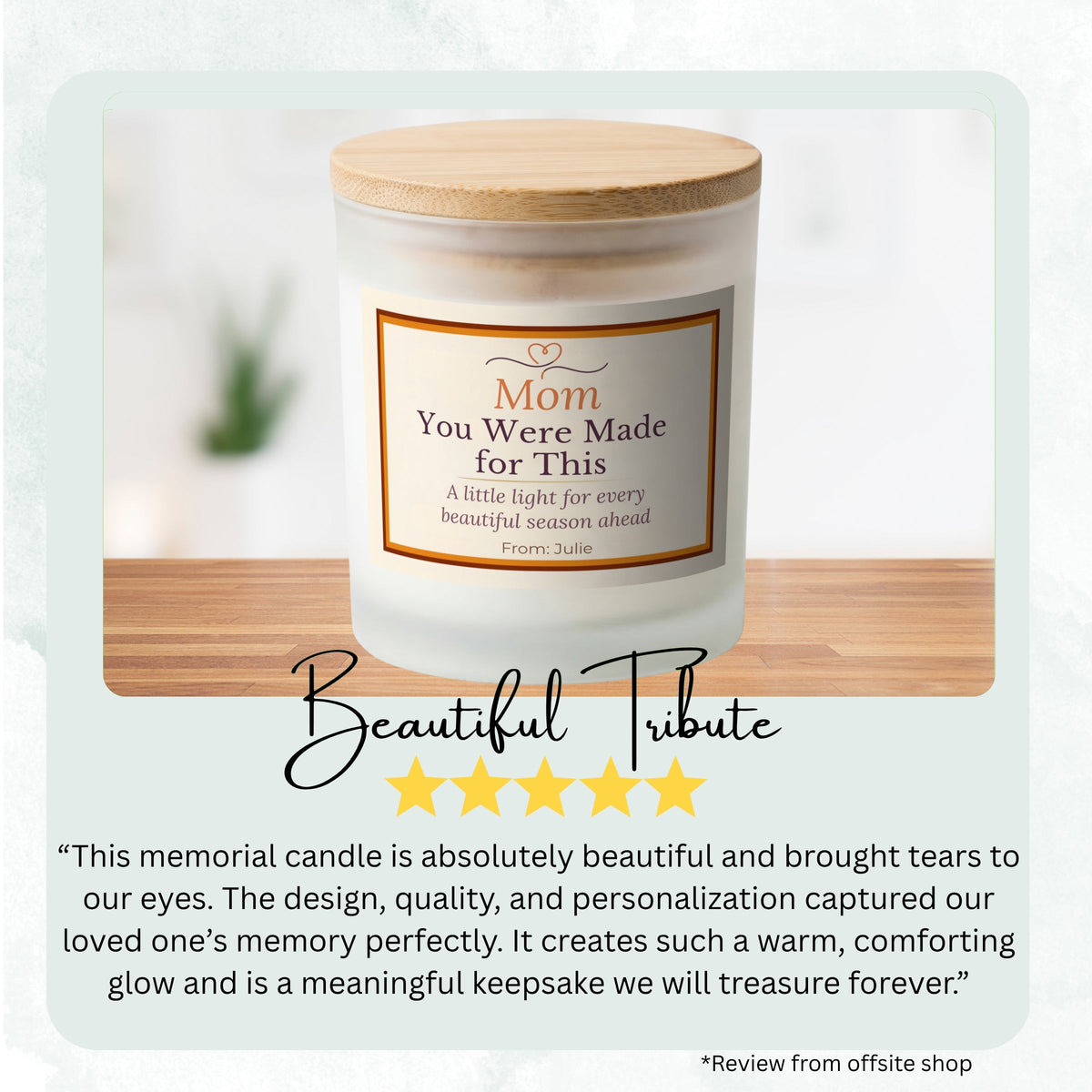 Mom from Son personalized frosted candle design – product image page 05