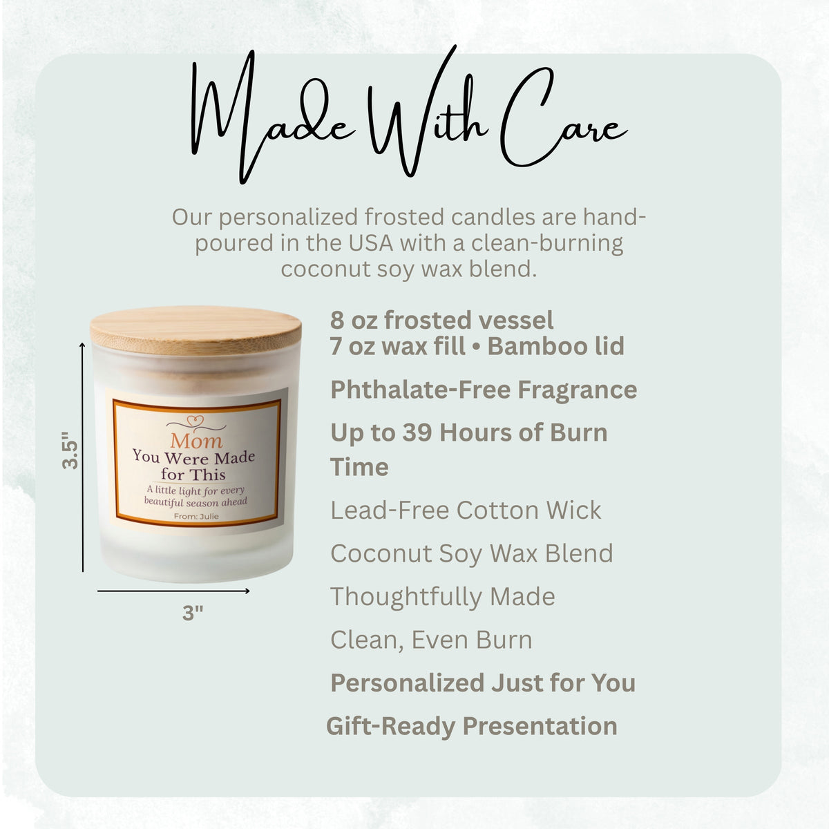 Mom from Son personalized frosted candle design – product image page 07