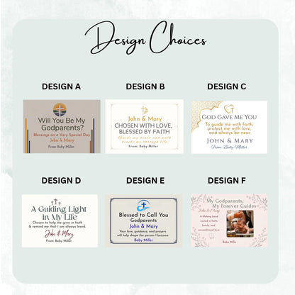 Design choices chart of DESIGN A to F frosted candle labels, including A Guiding Light in My Life