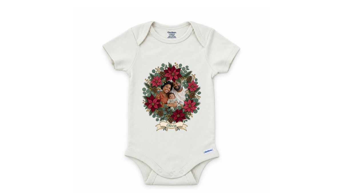 My First Christmas script personalized First Christmas baby onesie