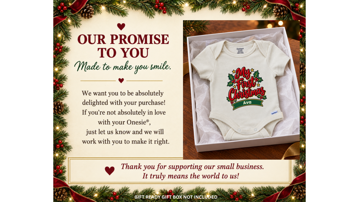 My First Christmas script personalized First Christmas baby onesie