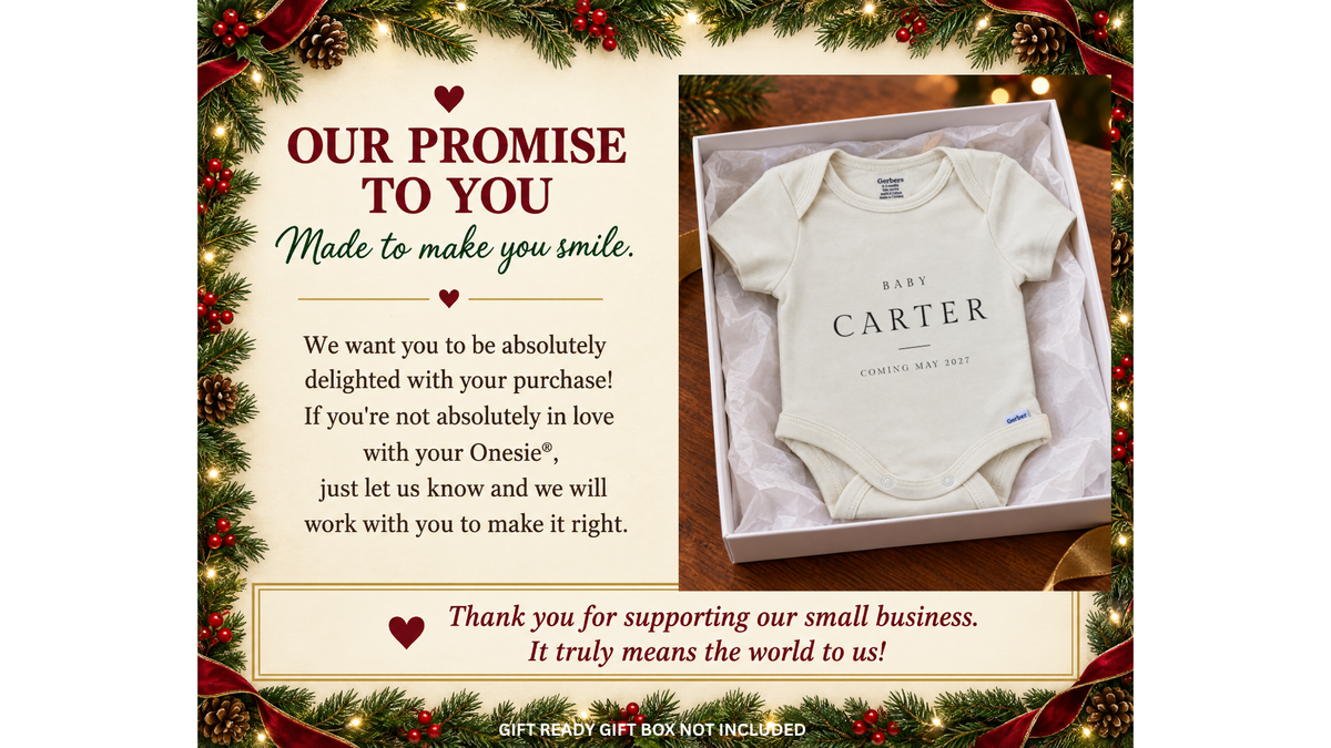 Custom Announcement Baby Carter Serif Caps personalized baby announcement onesie
