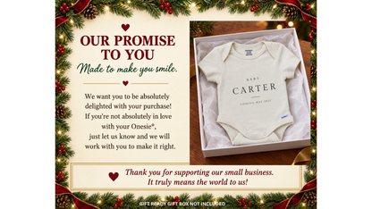 Custom Announcement Baby Carter Serif Caps personalized baby announcement onesie
