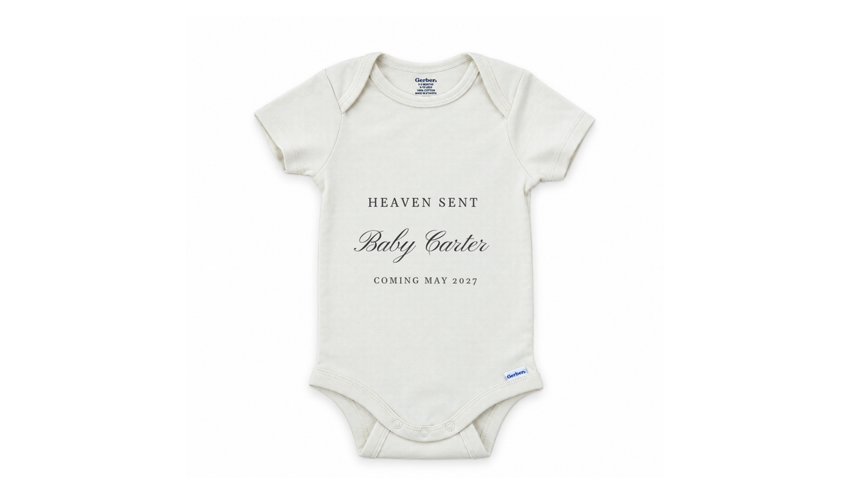 Personalized Announcement Baby Coming Soon personalized baby announcement onesie