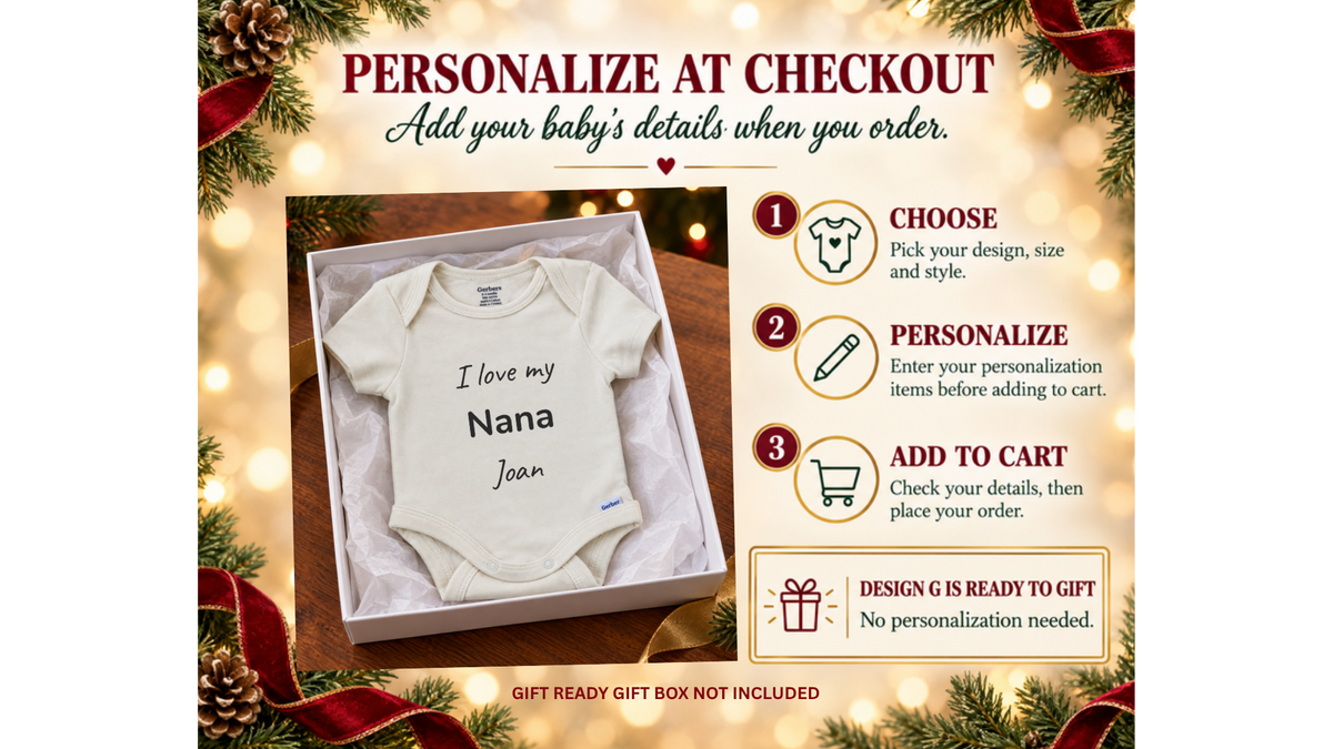 I love my family name personalized baby onesie