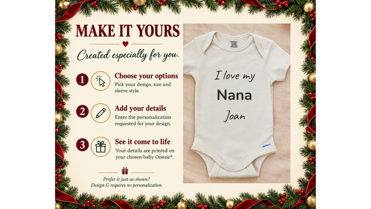 I love my family name personalized baby onesie