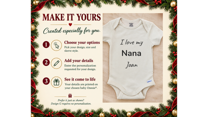 I love my family name personalized baby onesie