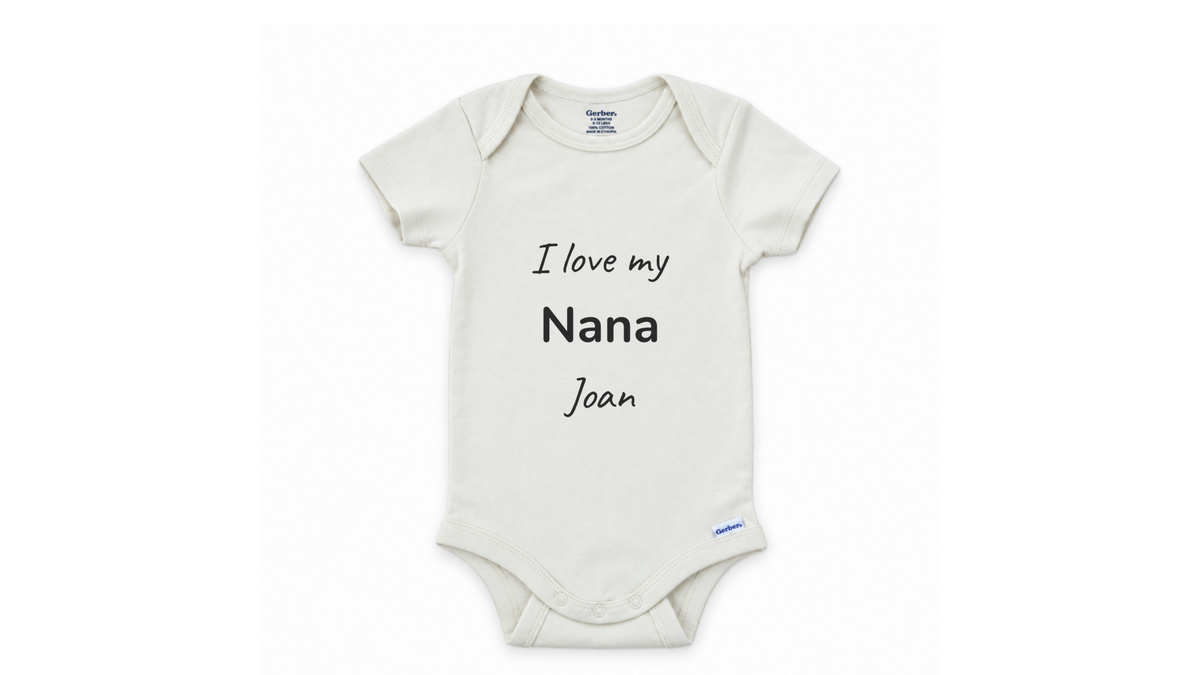 Big initial name personalized baby onesie