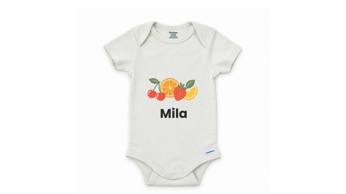 Big initial name personalized baby onesie
