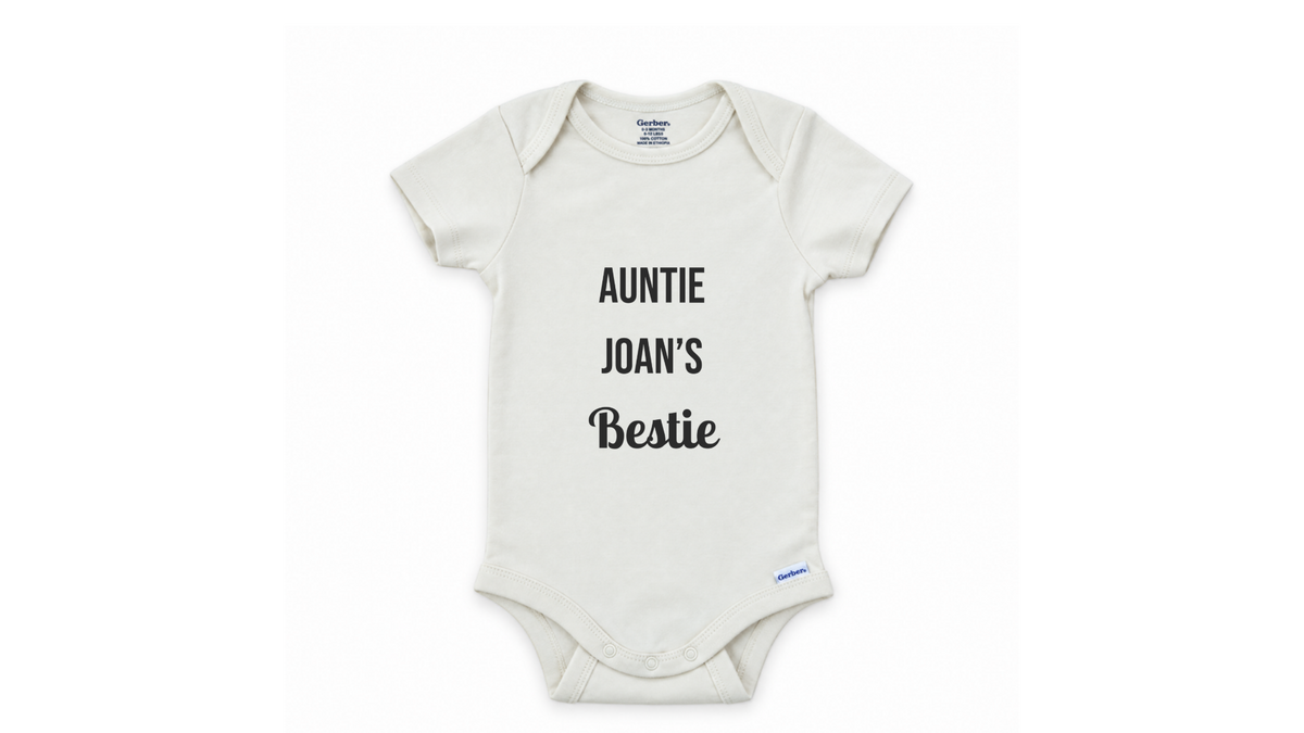 Big initial name personalized baby onesie