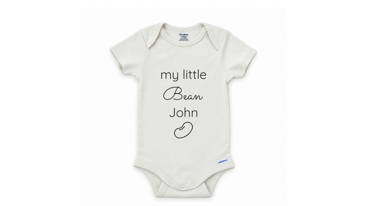 Big initial name personalized baby onesie