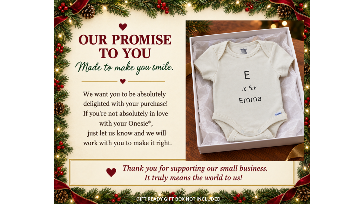 Big initial name personalized baby onesie