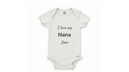 Retro fruit name personalized baby onesie
