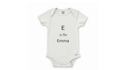 Retro fruit name personalized baby onesie