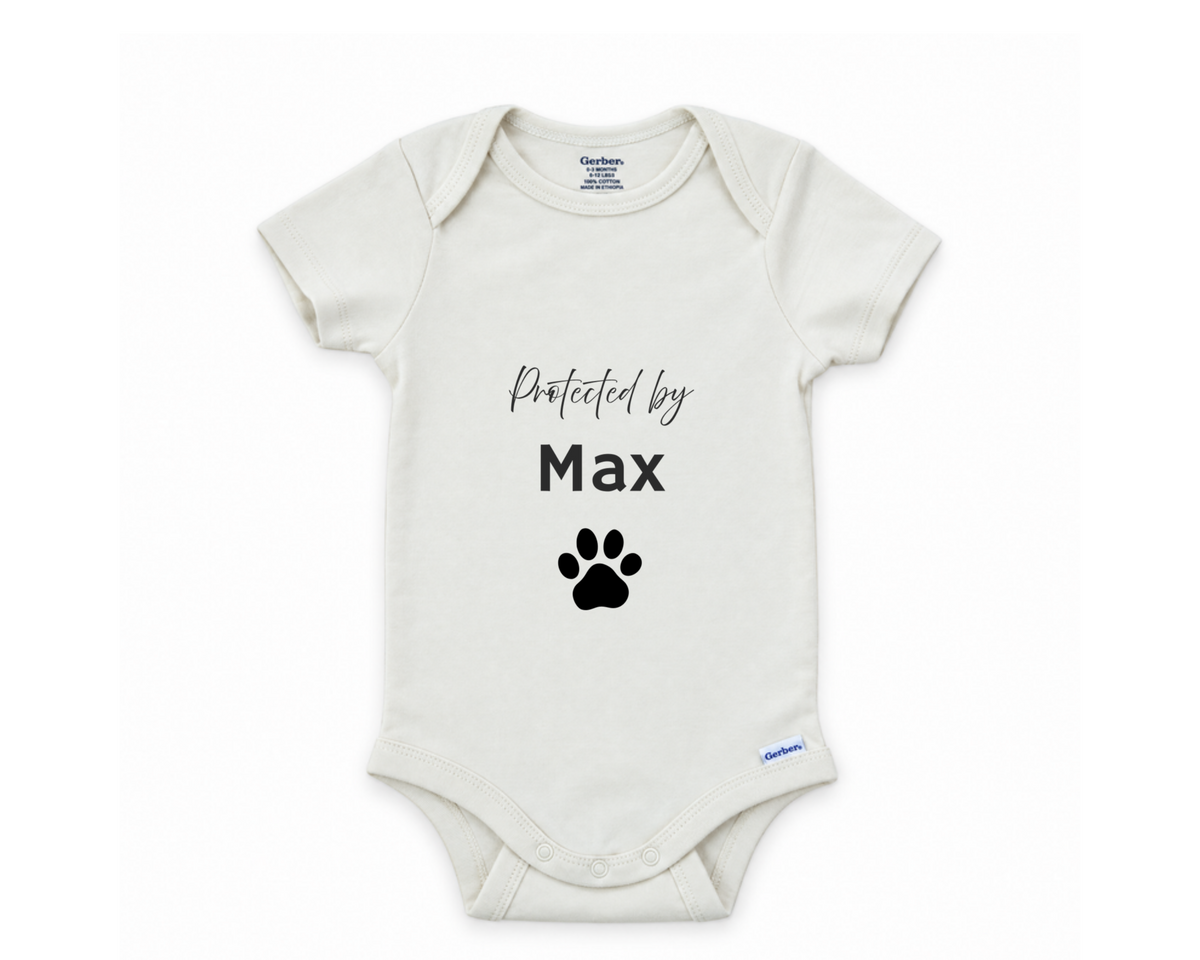 Retro fruit name personalized baby onesie