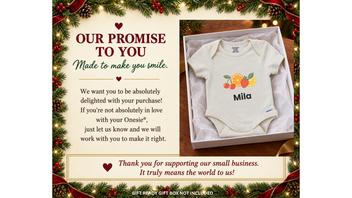 Retro fruit name personalized baby onesie