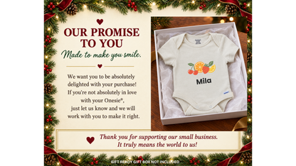 Retro fruit name personalized baby onesie