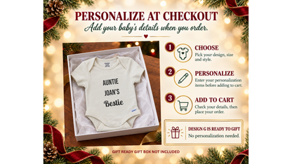 Aunt and uncle bestie personalized baby onesie