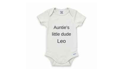 Aunt and uncle bestie personalized baby onesie