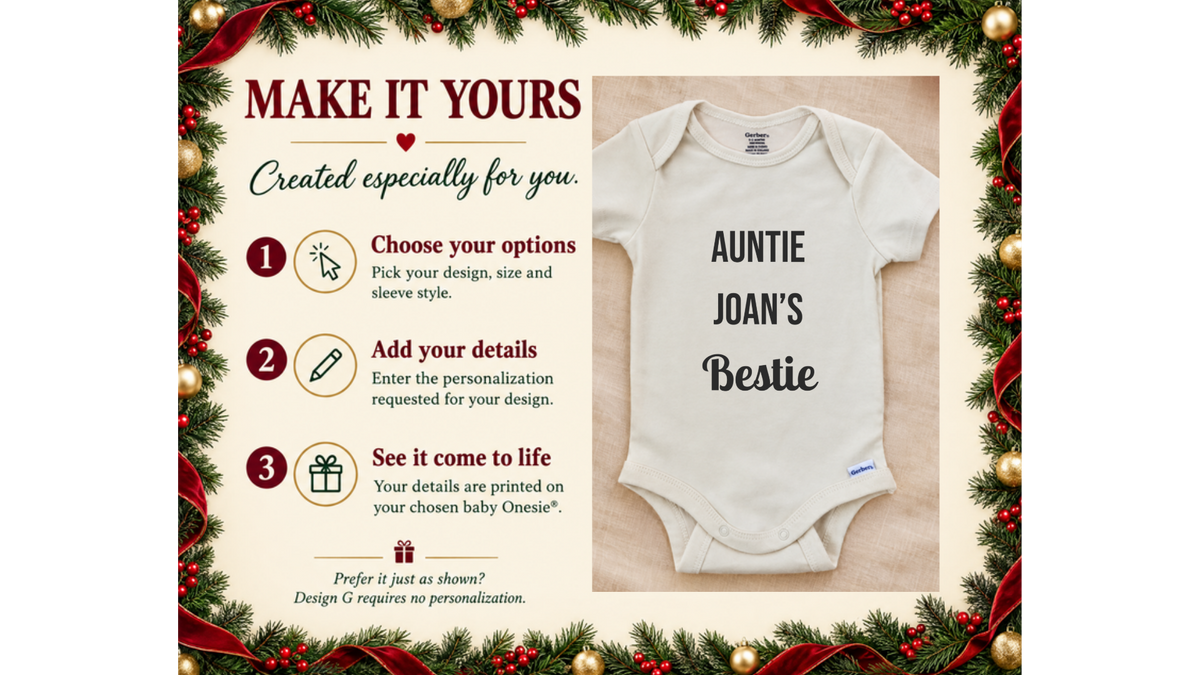 Aunt and uncle bestie personalized baby onesie