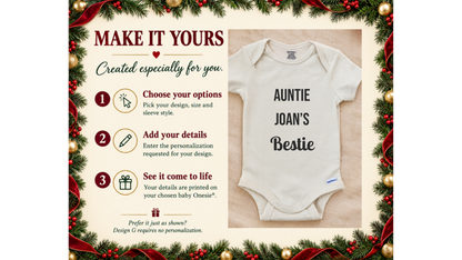 Aunt and uncle bestie personalized baby onesie