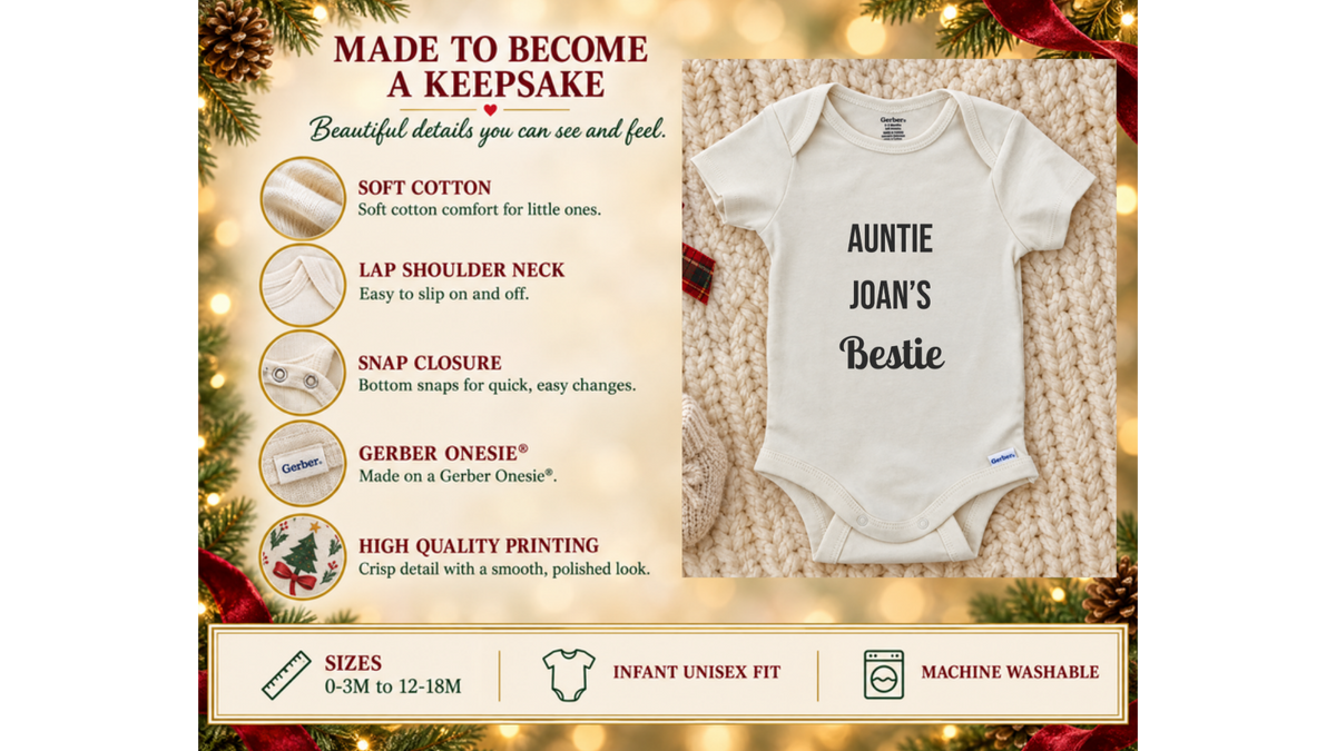 Aunt and uncle bestie personalized baby onesie