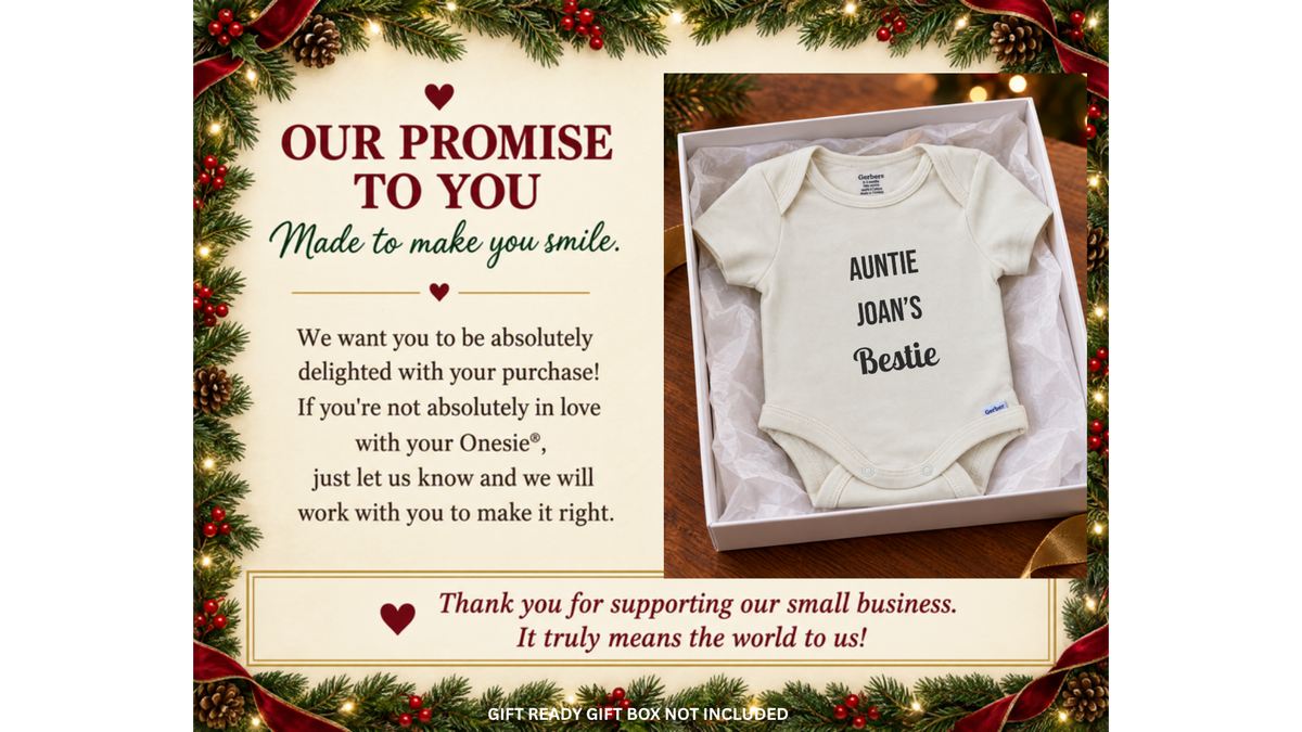 Aunt and uncle bestie personalized baby onesie