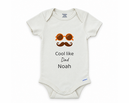 DESIGN B - Cool Like Dad personalized baby bodysuit design
