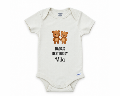 DESIGN E - Dada's Best Buddy personalized baby bodysuit design