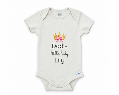 DESIGN F - Dad's Little Lady personalized baby bodysuit design