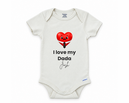 DESIGN D - I Love My Dada personalized baby bodysuit design