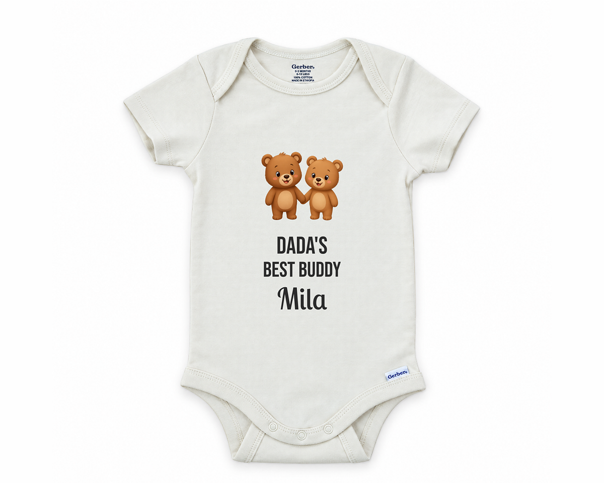 DESIGN E - Dada's Best Buddy personalized baby bodysuit design