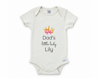 DESIGN F - Dad's Little Lady personalized baby bodysuit design
