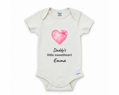 DESIGN A - Daddy's Little Sweetheart personalized baby bodysuit design
