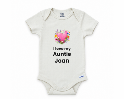 DESIGN D - I Love My Auntie personalized baby bodysuit design