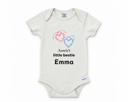 DESIGN A - Auntie's Little Bestie personalized baby bodysuit design