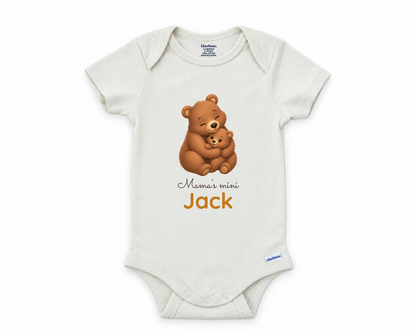 DESIGN G - Mama's Mini mama bear hug personalized baby bodysuit design