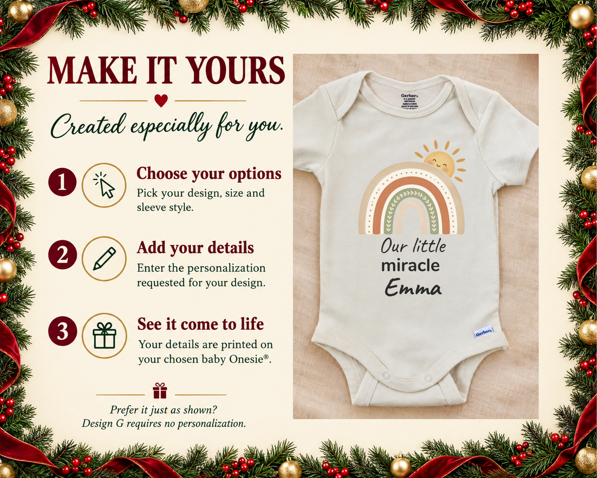Our Little Miracle boho rainbow personalized baby bodysuit - make it yours