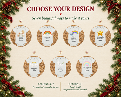 Believe in Miracles gold star personalized baby bodysuit - choose your design