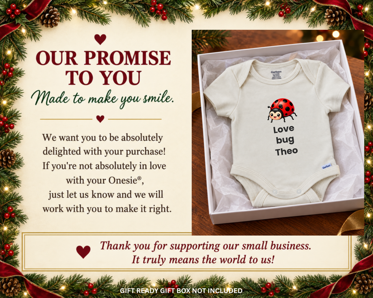 Love Bug cute ladybug personalized baby girl bodysuit