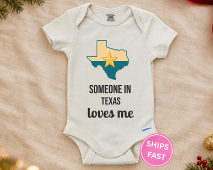 Someone In Colorado Loves Me personalized baby bodysuit