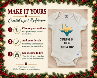 Someone In Colorado Loves Me personalized baby bodysuit