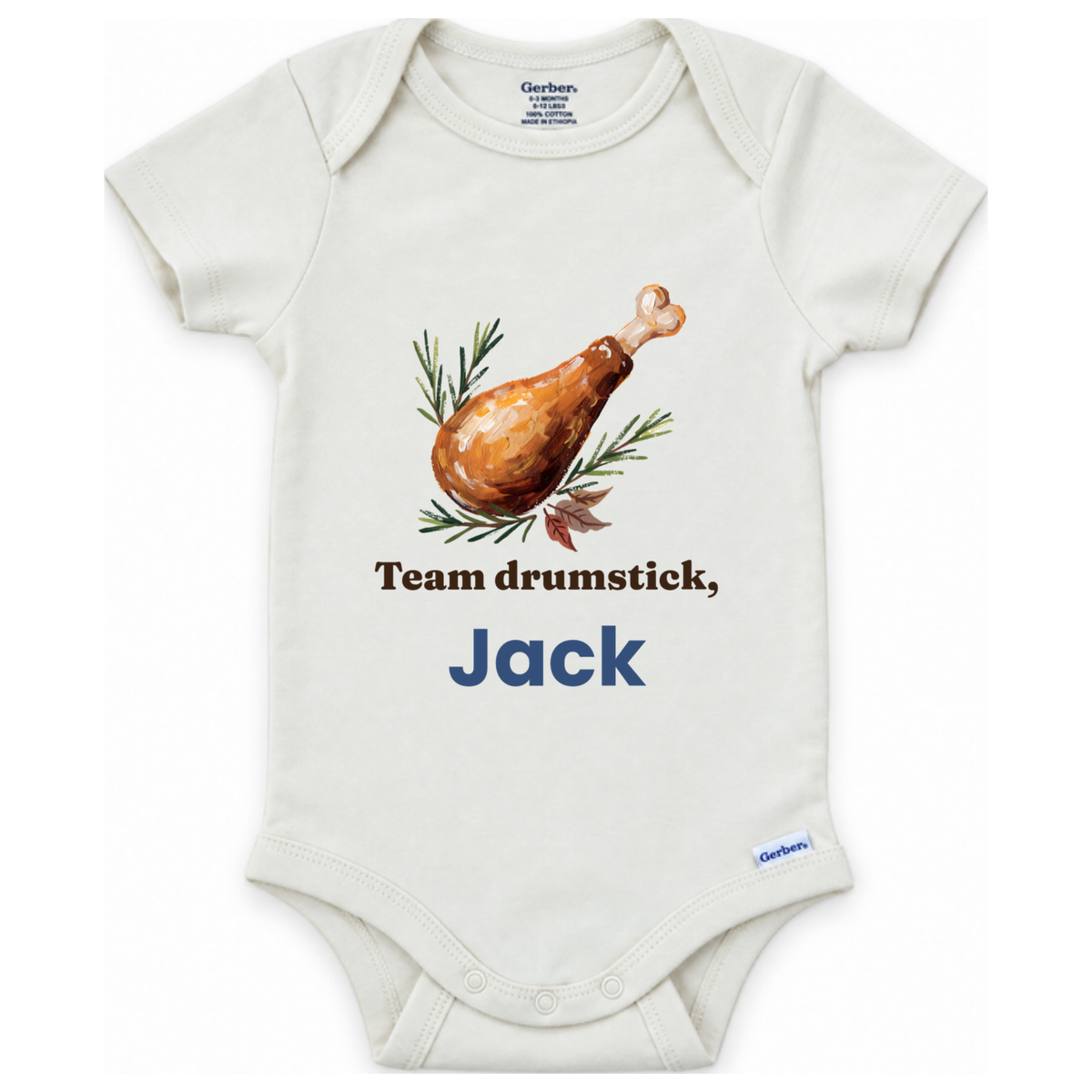 Giving Thanks autumn leaves and pumpkin personalized Thanksgiving baby onesie