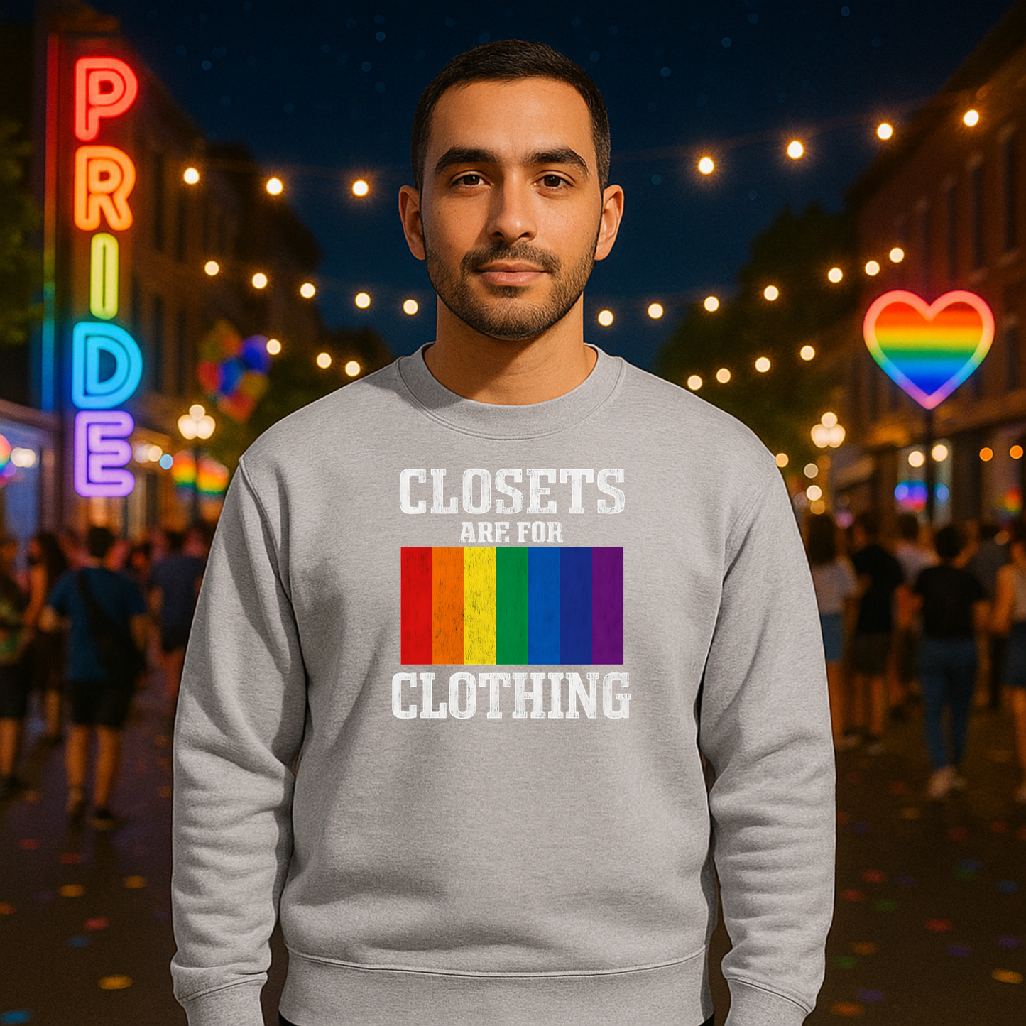 Rainbow Pride Crewneck Sweatshirt, Closets Are For Clothing Sweatshirt, Pride Month Sweatshirt, Queer Sweatshirt, LGBT Outfit