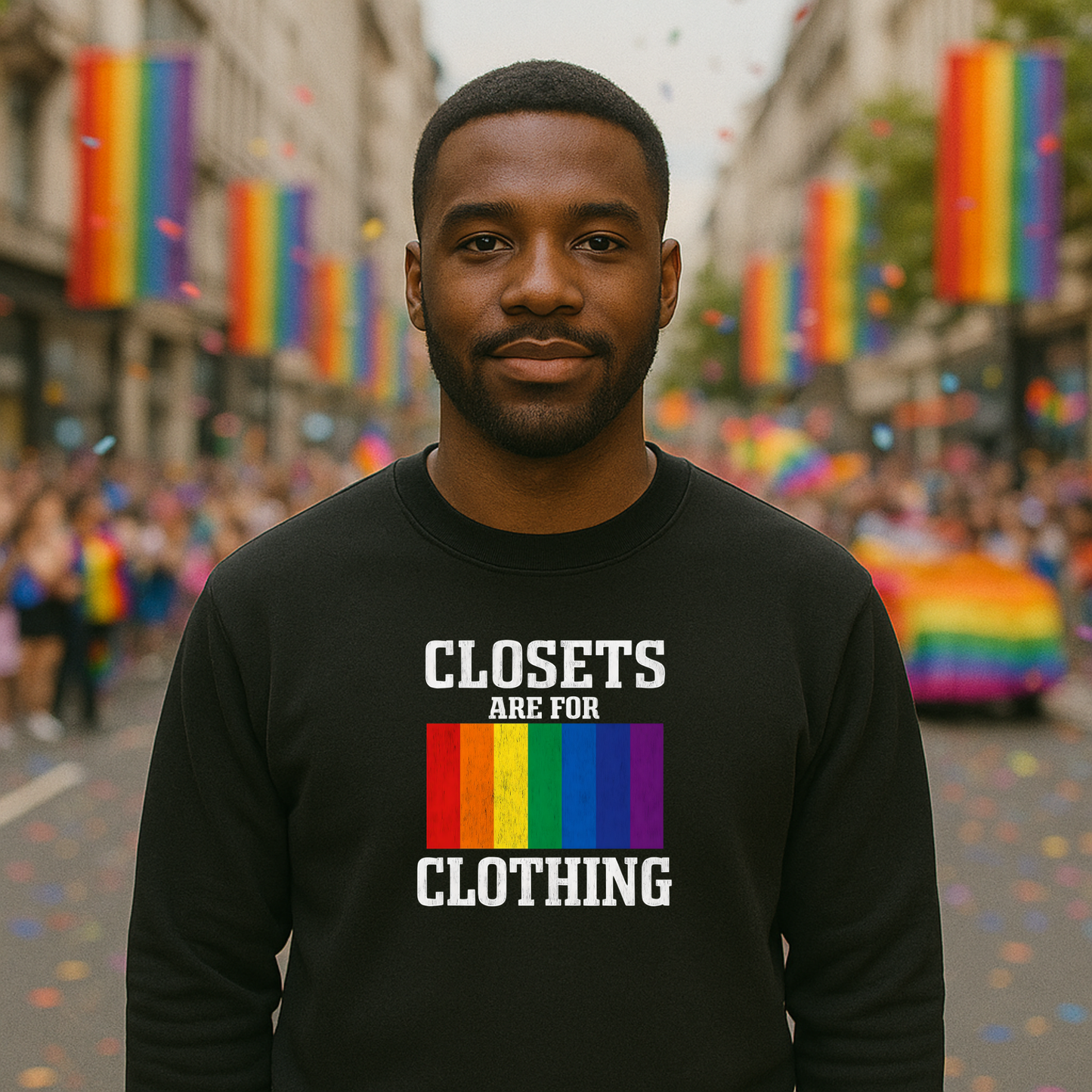 Rainbow Pride Crewneck Sweatshirt, Closets Are For Clothing Sweatshirt, Pride Month Sweatshirt, Queer Sweatshirt, LGBT Outfit